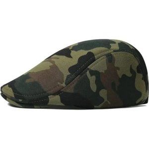 New Men's Cotton Flat Ivy Gatsby Newsboy Driving Hat Cap Green Camouflage